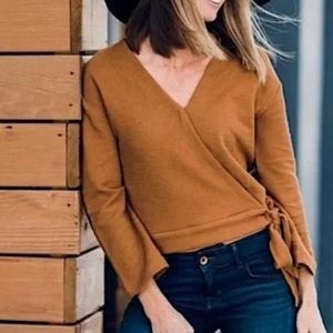 Madewell 100% cotton Texture and Thread wrap style top